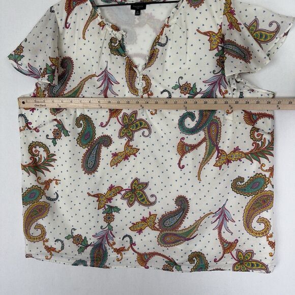 Talbots Top Womens 3X Plus Floral Tropical Breathable Beach‎ Cotton Boho Coastal - Picture 14 of 15